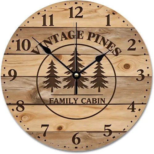 Vista 37 de ArogGeld Reloj tropical en algún lugar de madera, reloj de pared de madera, funciona con pilas, 12 pulgadas, sin tictac, moderno, para sala