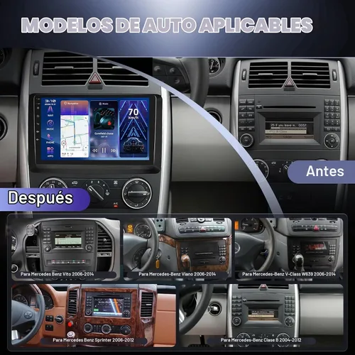 Vista 3 de 4G+64G Android Car Stereo para Mercedes Benz W169 W245 B160 B170 B180 B200 W639 Vito Viano W906 Sprinter, CarPlay Android Auto 9 "IPS pantalla