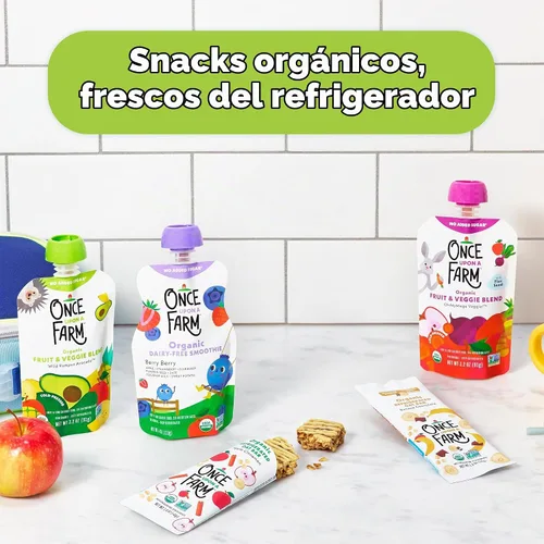 Vista 9 de Once Upon a Farm Mezcla Orgánica de Frutas y Verduras, Wild Rumpus Aguacate, 3.2 onzas