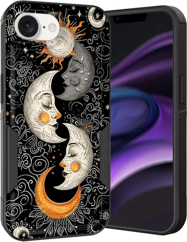 Vista 281 de Funda para iPhone Air, doble capa híbrida resistente resistente a prueba de golpes de policarbonato duro + funda protectora de silicona suave