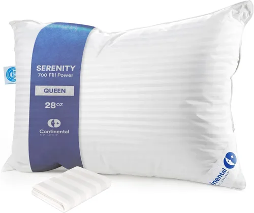 Vista 17 de Continental Bedding Almohada de Plumón de Ganso Serenity Plumón Blanco Húngaro 700 Fill Power Funda de Algodón Damasco 400TC Fabricado