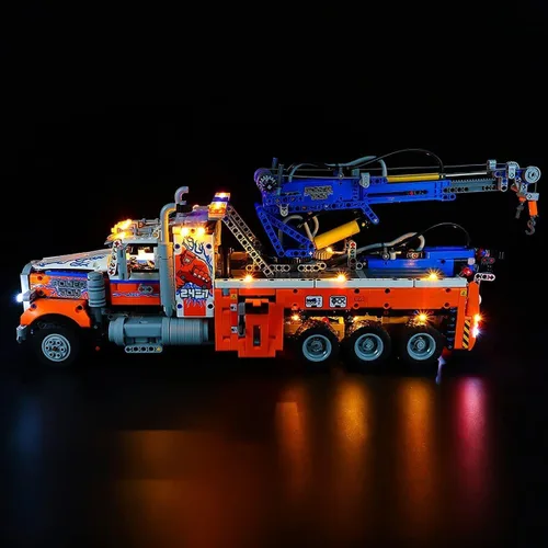 Vista 4 de Kit de luz LED RC con sonido compatible con Lego 42128, kit de iluminación de construcción para (camión de remolque de alta resistencia)