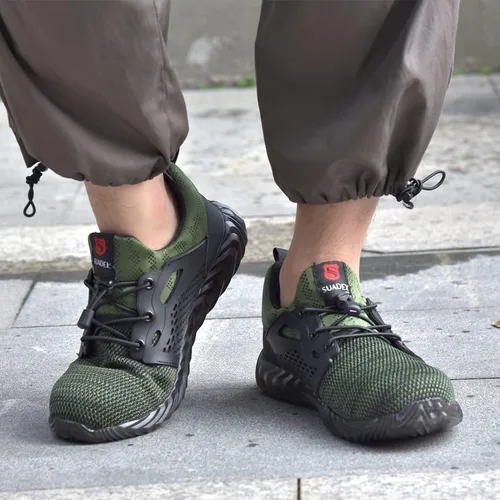 Vista 49 de SUADEX Zapatos deportivos con punta de acero para hombres y mujeres, indestructibles, ligeros, cómodos, antideslizantes, puntera compuesta