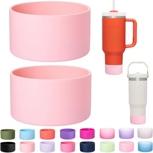 Vista 20 de Paquete de 2 botas de silicona para Stanley Cup de 30 oz y 40 onzas, protector inferior antideslizante y reductor de ruido, cubierta base de vaso
