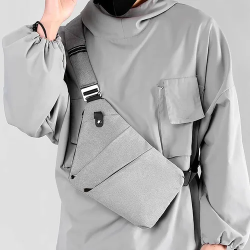 Vista 3 de Wander Plus - Bolsa de viaje antirrobo, bolsa antirrobo delgada bolsa cruzada, Gris