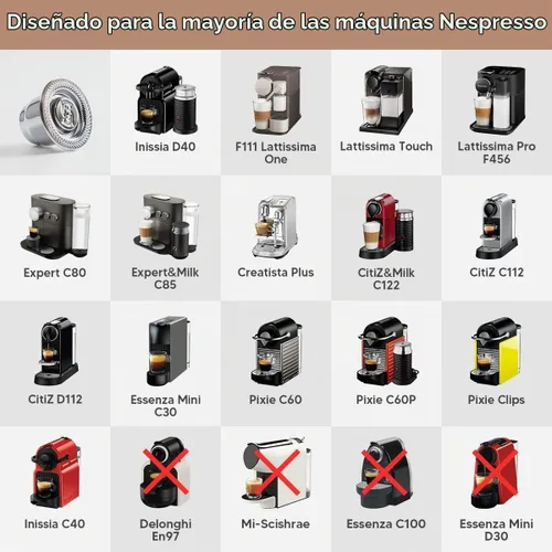 Vista 3 de Cápsulas de café reutilizables de acero inoxidable aptas para cápsulas N espresso OriginalLine, cápsulas de filtro de café expreso recargables