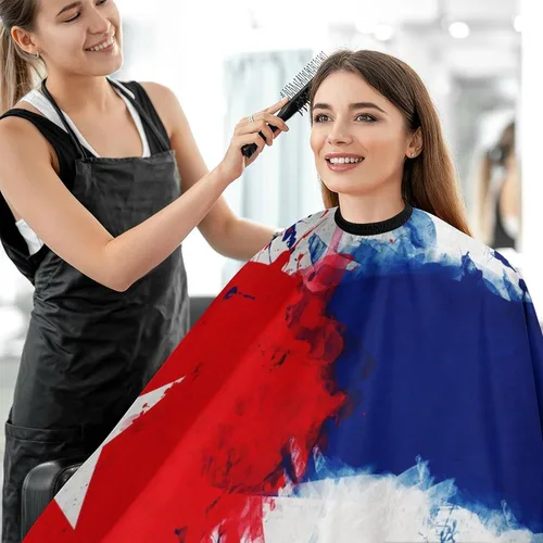 Vista 5 de Zenladen423 - Capa de peluquería profesional con bandera de Cuba vintage, accesorio de peluquería para adultos (unisex)