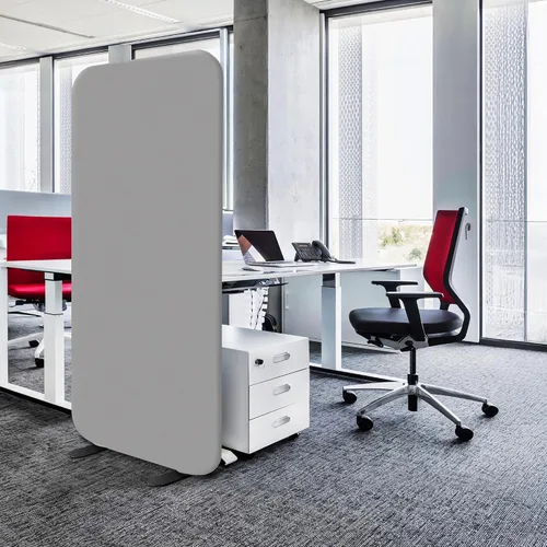 Vista 7 de DECOLAB Divisor de habitación de pie, separador de espacio móvil para oficina, escuela, espacio de estar, espacio de trabajo, resistencia a