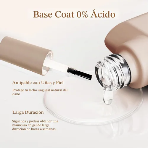 Vista 2 de MAYCHAO Juego de 2 esmaltes de uñas de gel de 0.5 onzas líquidas, base transparente y capa superior brillante que no se limpia, lámpara de uñas LED