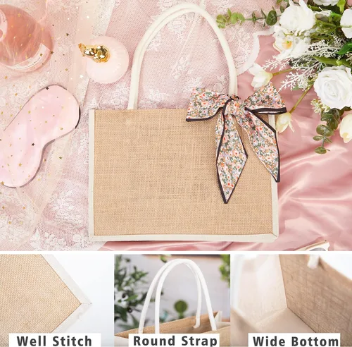 Vista 7 de Flycalf Bolsas de mano de boda personalizadas, regalos para dama de honor, verano, playa, niñas, viaje, despedida de soltera, reutilizable, bolsa