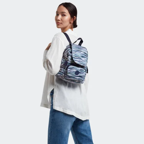 Vista 4 de Kipling Mochila estampada City Pack, Rayas de pincel