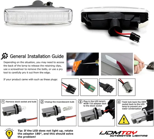 Vista 6 de iJDMTOY Lentes semisclaras ámbar Full LED Fender Blink Side Marker Luces indicadoras de señal de giro compatibles con BMW 1996-2003 E39 525i 528i