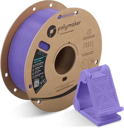 Vista 10 de Polymaker PLA Pro Filament 1.75mm 1KG Black, High-Impact Resistance Tough, High Speed Up to 300mm/s, Clean Surface, Low-Warp, Easy to Print on