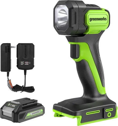 Vista 13 de Greenworks Luz de Punto LED de 24V, linterna de mano de 3000 lúmenes, foco de brillo variable, solo herramienta