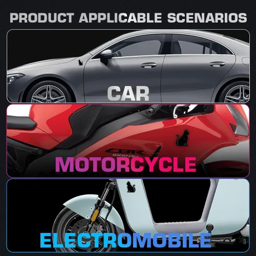Vista 5 de Juren Adhesivo de metal 3D para automóvil, diseño de gato, emblema para automóvil, universal, motocicleta, bicicleta, decoración de automóvil Negro
