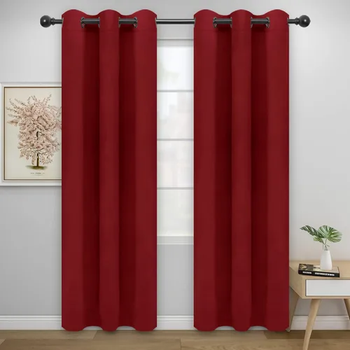 Vista 223 de Easy-Going - Cortinas opacas para dormitorio, aislamiento térmico sólido con ojales, cortinas de ventana para reducción de ruido, cortinas