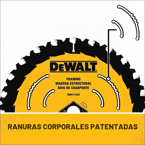 Vista 3 de DEWALT - Hoja de sierra circular, 7 1/4 pulgadas, 40 dientes, para cortar madera (DWA171440)