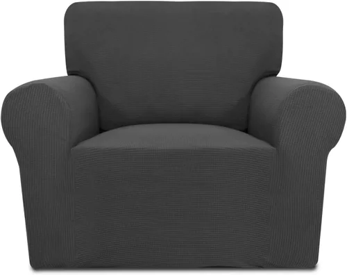 Vista 54 de PureFit Funda elástica para sofá biplaza, funda de sofá suave y antideslizante de jacquard de elastano, protector de muebles lavable con espuma
