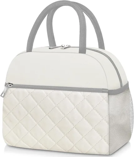 Vista 26 de KUBYA Lonchera de Pana Bolsa de Almuerzo para Mujeres y Hombres, Linda Fresa Pequeña Aislada Reutilizable Trabajo A Prueba de Fugas Simple Loncheras