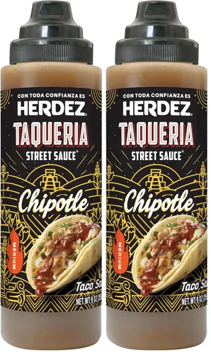 Vista 6 de HERDEZ TAQUERIA STREET SAUCE, Chipotle ahumado, mediano, botella exprimible de 9 onzas