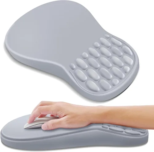 Vista 9 de YIWEI Alfombrilla de mouse ergonómica con soporte para muñeca, alfombrilla de mouse de espuma viscoelástica de gel para teclado de computadora