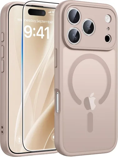 Vista 179 de FNTCASE - Funda para iPhone 16 Pro: magnética, mate, translúcida, de grado militar, protectora contra caídas, resistente, fina, duradera y a prueba