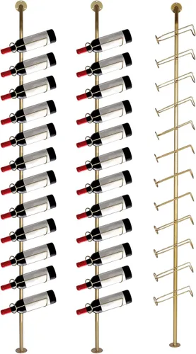 Vista 9 de Storage Wall Rack for 12 Wine Bottles 3/6 Pack Detachable Wine Storage