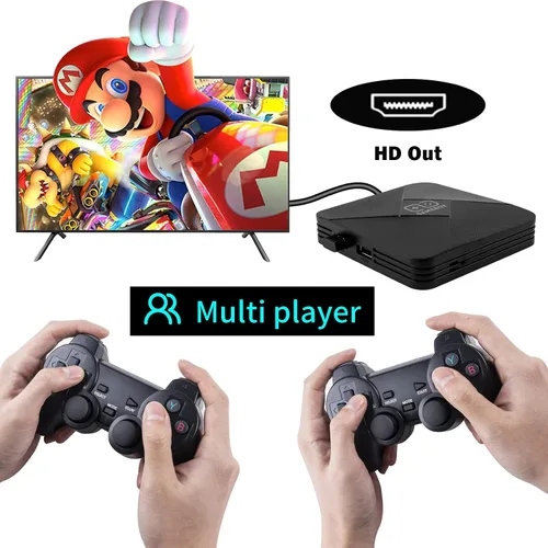 Vista 5 de Classic Retro Game Console for 4k TV HD Output Video Game Console 40 Emulator Super Console X Pro Dual Wireless Gamepad Powkiddy B-01 Gamebox 64G