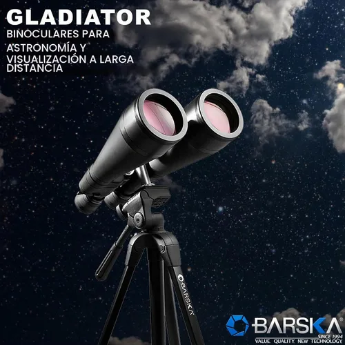 Vista 4 de Barska AB13664 Gladiator 25-125x80 Zoom Binoculares con adaptador de trípode para astronomía, observación de aves, deportes, visión de largo