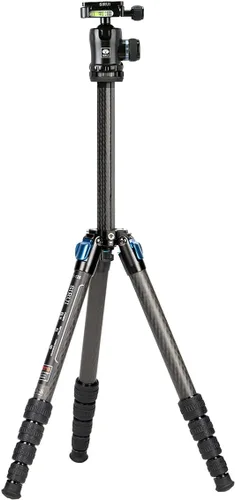 Vista 10 de SIRUI ST-124 Trípode de fibra de carbono con columna central triangular, impermeable, trípode de viaje para cámaras, 4 secciones, 62.2 pulgadas