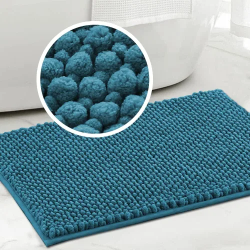 Vista 21 de Turquoize Alfombras de baño de felpilla antideslizante para baño, 17 x 24 pulgadas, extra suaves y absorbentes, lavables a máquina, perfectas