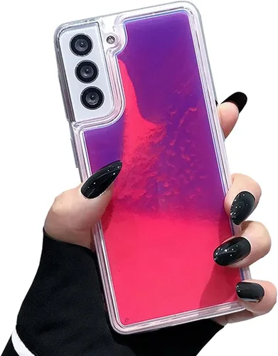 Vista 2 de Yatchen Funda Fluorescente Líquida Compatible con Samsung Galaxy S10, Diversión de Lujo que Brilla en la Oscuridad Arena Movediza Cubierta Trasera