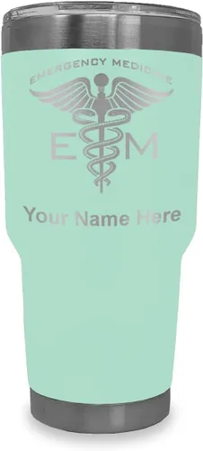 Vista 16 de LaserGram Vaso aislado al vacío de 20 onzas, medicina de emergencia, grabado personalizado incluido (gris) Engraved Gift for Doctors, Vacuum