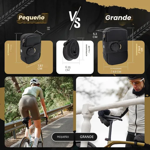 Vista 3 de Bolsa de sillín magnética Lumiere & Co. Falcon – Bolsa de bicicleta ultra pequeña de 0.37L, cierre magnético rápido Bolsa de asiento específica
