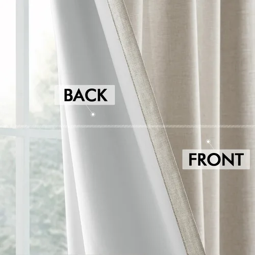 Vista 10 de MIULEE Cortinas de Lino Natural con Pliegues Pinzados Opacas de 84 Pulgadas de Largo, Cortinas con Pliegues Pinzados con Ganchos para Dormitorio