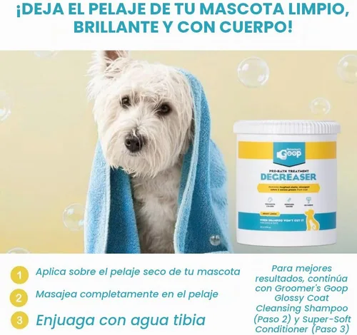 Vista 7 de Groomer's Goop Desengrasante para mascotas antes del baño (28 oz)