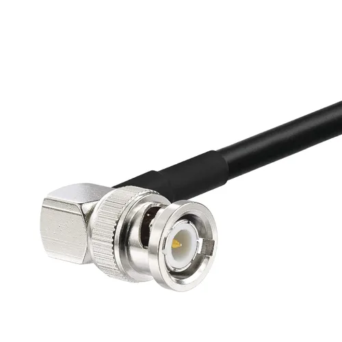 Vista 4 de Eightwood BNC mamparo hembra a BNC macho en ángulo recto RG58 cable coaxial 6.5ft para receptor de micrófono inalámbrico, radio CB, radio RG58 6.5
