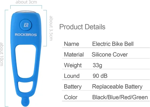 Vista 7 de ROCKBROS Electra - Campana de bicicleta eléctrica para bicicleta, cuernos de bicicleta, campanas de bicicleta resistentes al agua Loud Alert, 3
