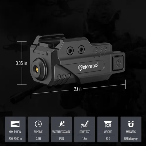Vista 2 de Defentac - Visor láser para pistola/arma de mano, haces magnéticos recargables para armas con riel, compatible con Taurus G2C G3 G3C