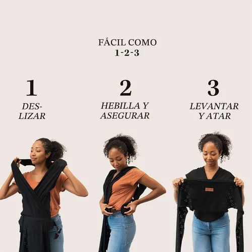 Vista 5 de Portabebés MOBY Easy Wrap de Petunia Pickle Bottom - Ojal Negro