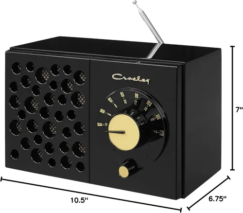 Vista 16 de Crosley CR3042A-BK Maverick Radio AM/FM portátil con receptor Bluetooth, color negro