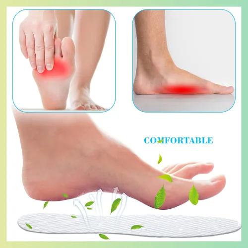 Vista 6 de Janmercy 100 pares de forros desechables para zapatos, plantillas finas transpirables reemplazables que absorben el sudor, plantillas para zapatos