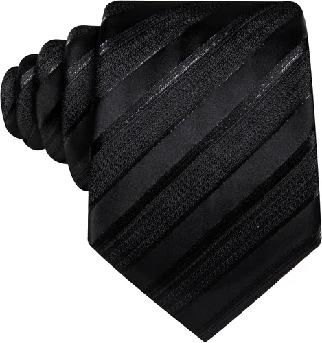 Vista 228 de Barry.Wang Juego de corbatas para hombre, corbata de seda a rayas, tejido a cuadros, gemelos formales, negocios, boda