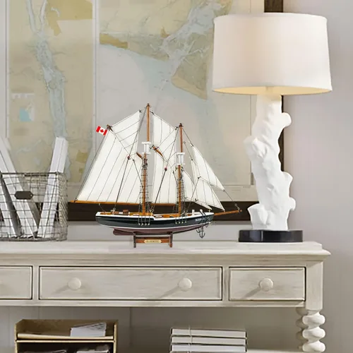 Vista 5 de SAILINGSTORY Velero de madera Modelo Barco Bluenose 1/110 Escala Réplica Pequeño