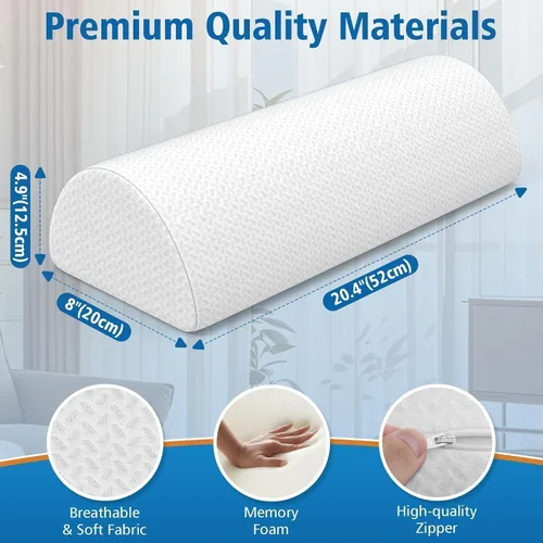 Vista 10 de Almohada grande de rodilla para dormir de lado, almohada de espuma viscoelástica de media luna para piernas, almohada de elevación de cuña de diseño