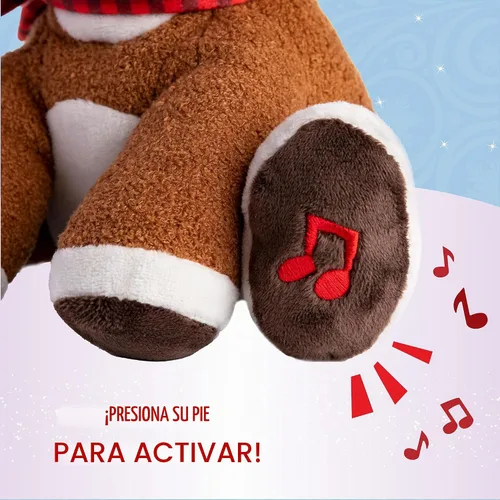 Vista 4 de Rudolph el reno de nariz roja - Muñeco de peluche con música y luces
