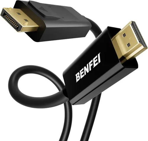 Vista 11 de Cable BENFEI de DisplayPort a HDMI 4K, 0,91 m, unidireccional, DP 1.2 de computadora a pantalla HDMI 1.4, chapado en oro, compatible con Lenovo, HP