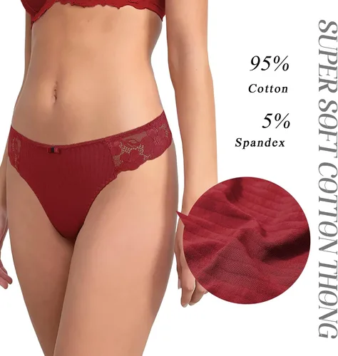 Vista 2 de LEVAO Tangas G String para mujer, bragas de algodón, sexy, con espalda en T, ropa interior cómoda, paquete múltiple S-XL