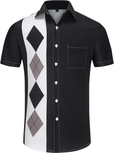 Vista 175 de KYKU - Camisa hawaiana funky para hombre, ropa tropical para vacaciones en Palm Beach