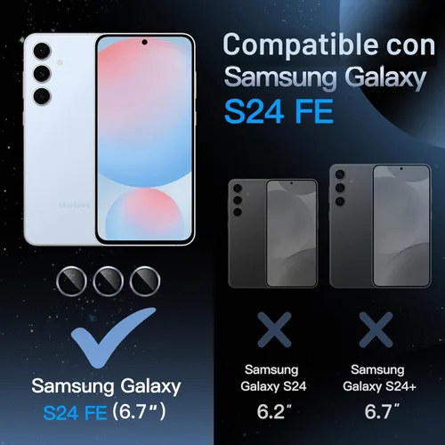 Vista 2 de JETech Protector de lente de cámara para Samsung Galaxy S24 FE, azul, 1